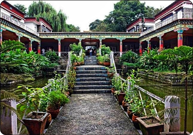 Norbulingka Monastery at a rainy day